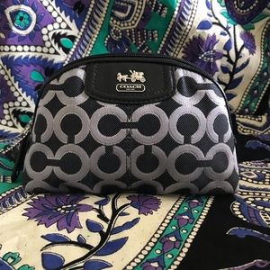 Coach Cosmetic Case Black and Silver